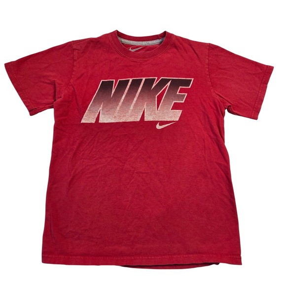 Nike Other - Nike Boys Red Graphic Logo T-Shirt Size M 10-12 Short Sleeve Cotton Tee Casual